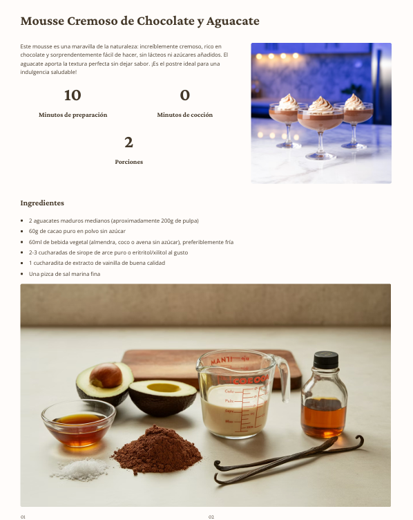 Página interna del ebook — receta 1